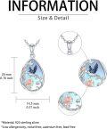 wholesale 925 Sterling Silver Moonstone Hummingbird Necklace for Women, Floral Pendant Jewelry Gift-0-3