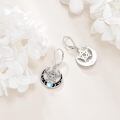 wholesale 925 Sterling Silver Platinum Plated Crescent Moon Pentagram Moonstone Drop Earrings-0-4