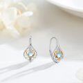 wholesale 925 Sterling Silver Celtic Moonstone & Gold Plated Irish Knot Drop Earrings for Women - Hypoallergenic Leverbacks  Set-0-4