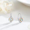 wholesale 925 Sterling Silver Celtic Moonstone & Gold Plated Irish Knot Drop Earrings for Women - Hypoallergenic Leverbacks  Set-0-4