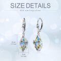 wholesale 925 Sterling Silver Teardrop Crystal Aurora Borealis Drop Dangle Earrings with Flowers and Leaves Design for Women's Gift-0-4