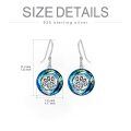 wholesale 925 Sterling Silver Round Blue Opal Paw Print Drop Earrings Gifts for Women-0-6