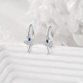 wholesale 925 Sterling Silver Ballerina Dancer Leverback Earrings Blue/Purple  for Women-0-3
