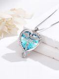 wholesale  925 Sterling Silver Blue Topaz Birthstone Caduceus Pendant Nurse Necklace for Women-0-4