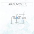 wholesale 925 Sterling Silver Dragonfly Heart-Shaped Blue Crystal Pendant Necklace s for Women-0-5