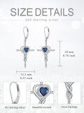 wholesale TOUPOP Cross Earrings For Women Infinity Blue Sapphire Cross Earrings Sterling Silver Religious Jewelry September Birthstone Earring With Heart Crystal Birthday Gifts For Women -0-2