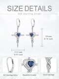 TOUPOP Sterling Silver Blue Sapphire & Crystal Cross Earrings-0-2