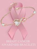 wholesale 925 Sterling Silver & Cubic Zirconia Breast Cancer Awareness Bracelet with Pink Ribbon Charm - Survivor-0-5