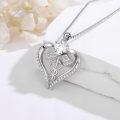 wholesale 925 Sterling Silver AAA Cubic Zirconia & Moissanite Caduceus Heart Birthstone Nurse Necklace-0-1