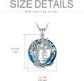 wholesale Sterling Silver Crystal Tree of Life Initial Necklace Mother s Day Gift - Rhodium Plated-0-53
