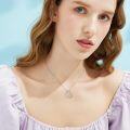 wholesale 925 Sterling Silver Heart-Shaped Sister Necklace with Crystal Fashion s for Women-0-2