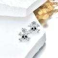 wholesale 925 Sterling Silver Skull Bowknot Stud Earrings Hypoallergenic  for Women-0-2