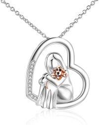 wholesale 925 Sterling Silver Heart-Shaped Dog Lovers Pendant Necklace with Crystals and Gold Plating-Dog Lover Necklace