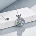 wholesale 925 Sterling Silver Opal Triple Moon Goddess Pentagram Pendant Necklace-0-1