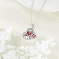 wholesale 925 Sterling Silver Red Bird and Heart Pendant Necklace for Women Girls Gifts-0-2