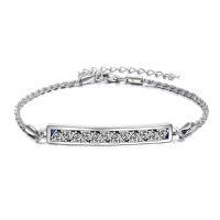wholesale 925 Sterling Silver Celtic Knot Triangle Pattern Bar Chain Bracelet s for Women Men-Viking Valknut