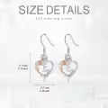 TOUPOP Sterling Silver Rose Heart Butterfly Initial E Letter Drop Dangle Earrings-0-5