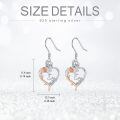 TOUPOP Sterling Silver Rose Heart Butterfly Initial E Letter Drop Dangle Earrings-0-5