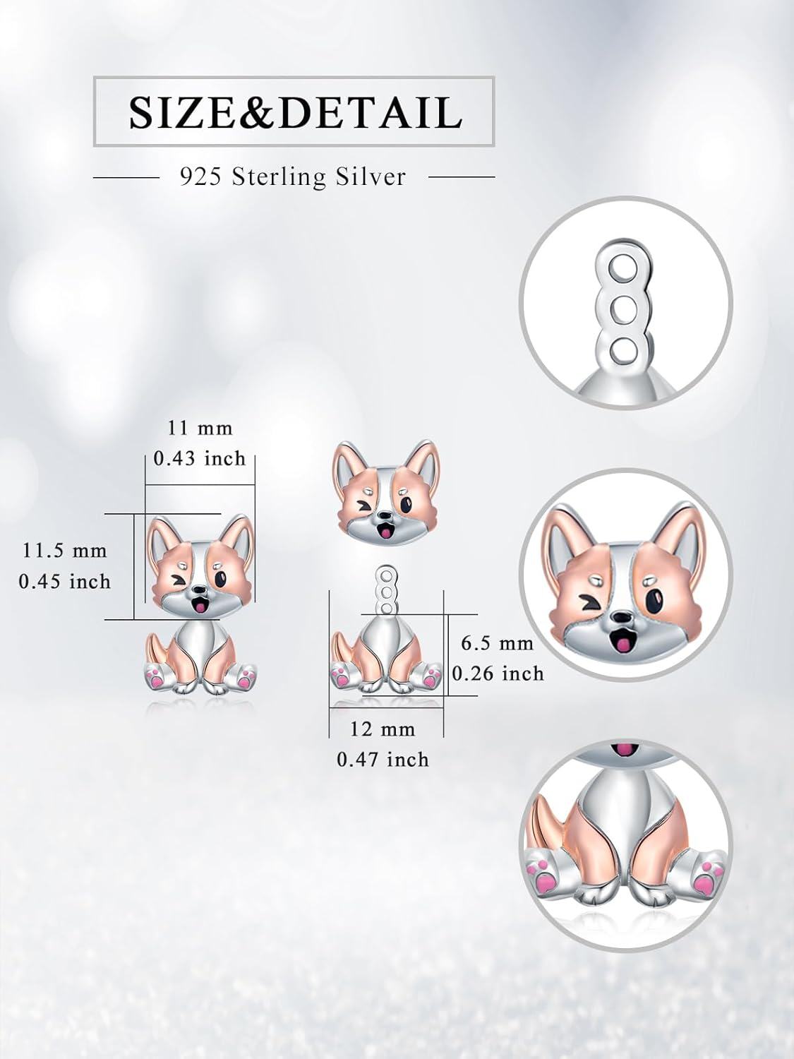 Sterling Silver Animal Stud Earrings Axolotl Highland Cow Corgi Women s Gift-0-5