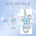 wholesale 925 Sterling Silver Blue Shell Sea Turtle Pendant Necklace for Women Girls-0-4