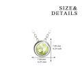 wholesale 925 Sterling Silver Green CZ Round Pendant Chain Necklace for Women Girls-0-3