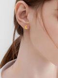 wholesale 14K Gold Crescent Moon Hoop Stud Earrings for Women - Valentines Day Gift-0-2