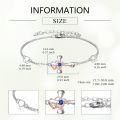 wholesale 925 Sterling Silver Rose Cross Bracelet with Heart-Shaped Sapphires – Adjustable Chain, Elegant Gift-0-3