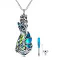 TOUPOP Sterling Silver Crystal Butterfly Urn Necklace For Ashes-0-0