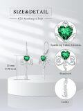 wholesale 925 Sterling Silver Lucky Shamrock Drop Dangle Leverback Earrings with Green Crystal Heart and Knot Design-0-4