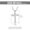 wholesale 10K White Gold Natural Diamond Cross Pendant Necklace for Women 16 Chain-0-1