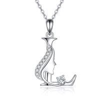 wholesale 925 Sterling Silver Alphabet A Z Initial Letter Pendant Necklace for Women Jewelry Gifts-L