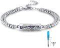wholesale 925 Sterling Silver Cremation Urn Bracelet with Abalone Shell Inlay - Memorial Keepsake Jewelry for Women-0-0
