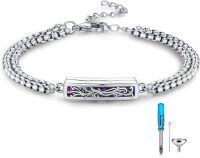 wholesale 925 Sterling Silver Cremation Urn Bracelet with Abalone Shell Inlay - Memorial Keepsake Jewelry for Women-G-Tree of life