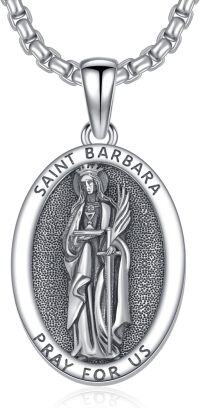 wholesale 925 Sterling Silver Saint Barbara Amulet Necklace Ancient Mythology  for Women -Style 29-Saint Barbara
