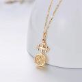 wholesale 14K Gold Faith Cross Pendant Necklace with Cubic Zirconia and Chain for Women - 18 Length-0-2