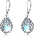 wholesale 925 Sterling Silver Abalone Shell Celtic Tree Of Life Drop Earrings-0-0