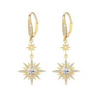 wholesale 925 Sterling Silver Gold-Plated Moonstone & Opal Starburst Leverback Drop Earrings-April (Gold Plated)-April (Gold Plated)