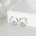 wholesale 925 Sterling Silver Highland Cow Floral Hoop Earrings for Women-0-3