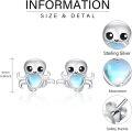 wholesale 925 Sterling Silver Heart-Shaped Octopus Moonstone Stud Earrings for Women - Hypoallergenic Gift Idea-0-5