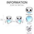 wholesale 925 Sterling Silver Heart-Shaped Octopus Moonstone Stud Earrings Wholesale for Women - Hypoallergenic Gift Idea-0-5