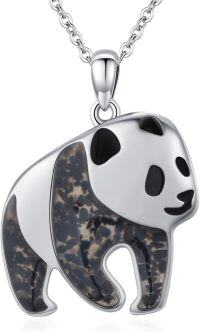 wholesale S925 Sterling Silver Black Onyx Panda Necklace - Peaceful & Tranquil Symbol, Hypoallergenic, 18+2 Chain, Ocean Jewelry Gift for Women-Panda