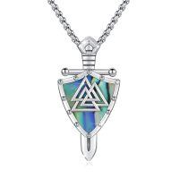 wholesale 925 Sterling Silver Shield Valknut Pendant-A-Viking