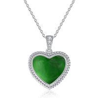 wholesale 925 Sterling Silver Gemstone Heart Necklace for Women Gift for Her Mom Wife-Emerald-May.