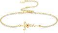 wholesale 14K Gold Sideways Faith Cross Heart Charm Bracelet for Women-0-0
