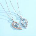 wholesale 925 Sterling Silver Heart-Shaped Moonstone Mother Daughter Necklaces - Matching Pendants for Mom and Me Gifts-0-4