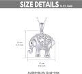 wholesale 14K White Gold Diamond Elephant Pendant Necklace for Women 20 Inches-0-2