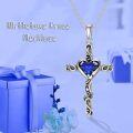 wholesale TOUPOP Birthstone Cross Necklace For Women 925 Sterling Silver Heart Cross Pendant Necklace I Love You Jewelry Anniversary Birthday Christmas Gifts For Her Mom Wife Girlfriend -0-4