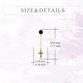 wholesale 925 Sterling Silver Black Stone Celtic Cross Drop Dangle Earrings Irish Fashion s for Women-0-2