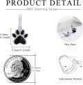 wholesale 925 Sterling Silver Black Enamel Dog Paw Print Leverback Drop Earrings for Women and Girls-0-2