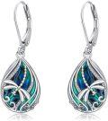 wholesale 925 Sterling Silver Dragonfly Abalone Shell Teardrop Leverback Earrings-0-0